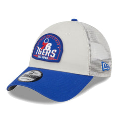 NBA Philadelphia 76ers Throwback Patch Trucker 9FORTY Adjustable Hat