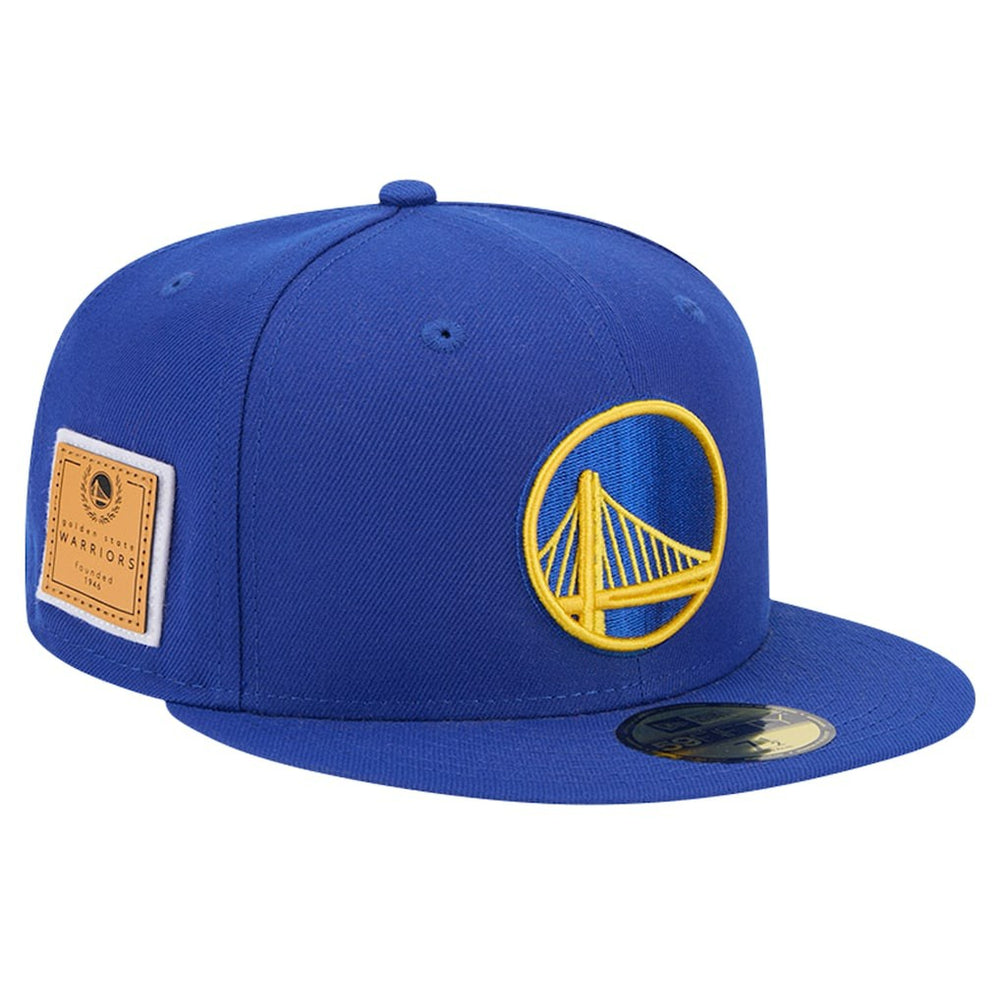 NBA Golden State Warriors Court Sport Leather Applique 59FIFTY Fitted Hat sale