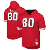 Jerry Rice Retired Player Name & Number Mesh Hoodie T-Shirt - San Francisco 49ers