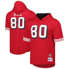 Jerry Rice Retired Player Name & Number Mesh Hoodie T-Shirt - San Francisco 49ers