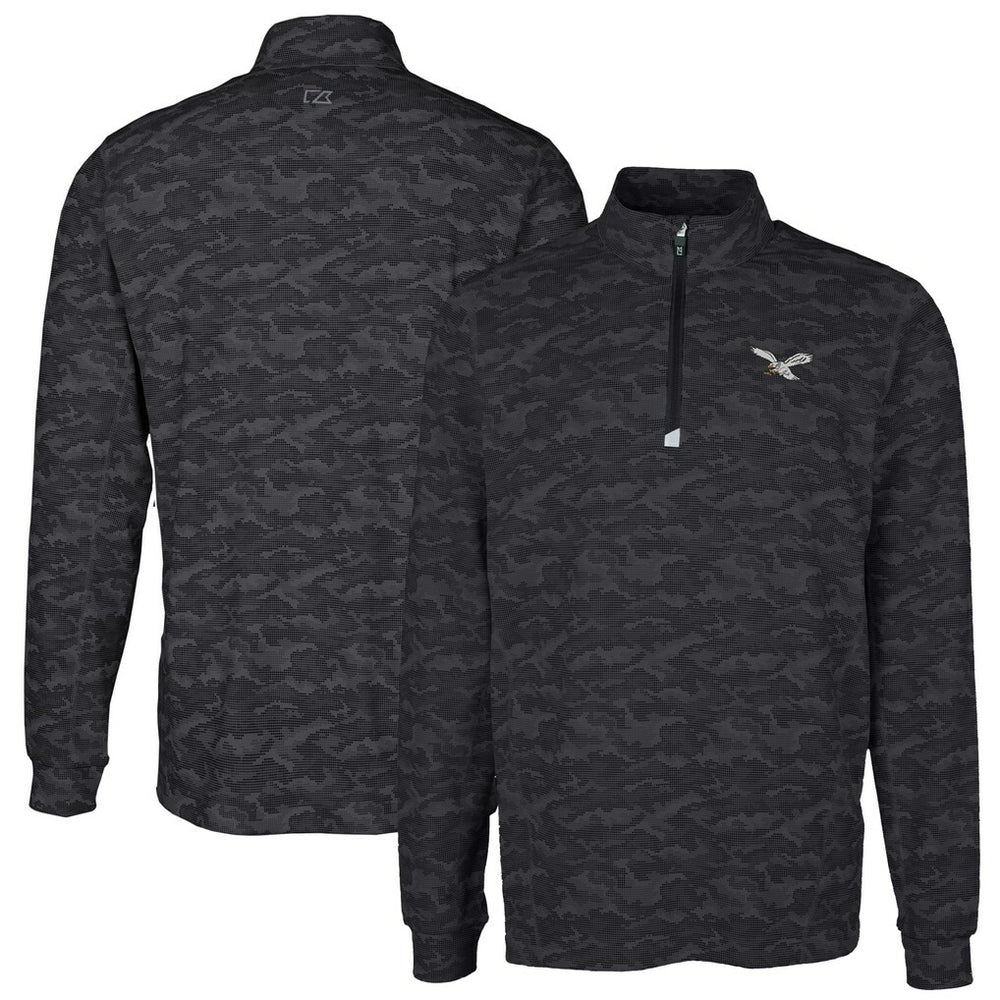 Cutter & Buck Traverse Camo Print Stretch Quarter-Zip Pullover - Philadelphia Eagles