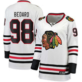NHL White Connor Bedard Chicago Blackhawks Fanatics Women's Away Breakaway Jersey