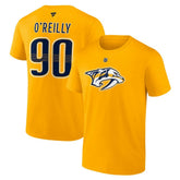 NHL Gold Ryan O'Reilly Nashville Predators Fanatics Authentic Stack Name & Number T-Shirt