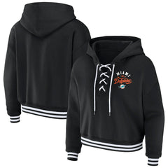 WEAR by Erin Andrews Women's Lace-Up Pullover Hoodie - Miami Dolphins