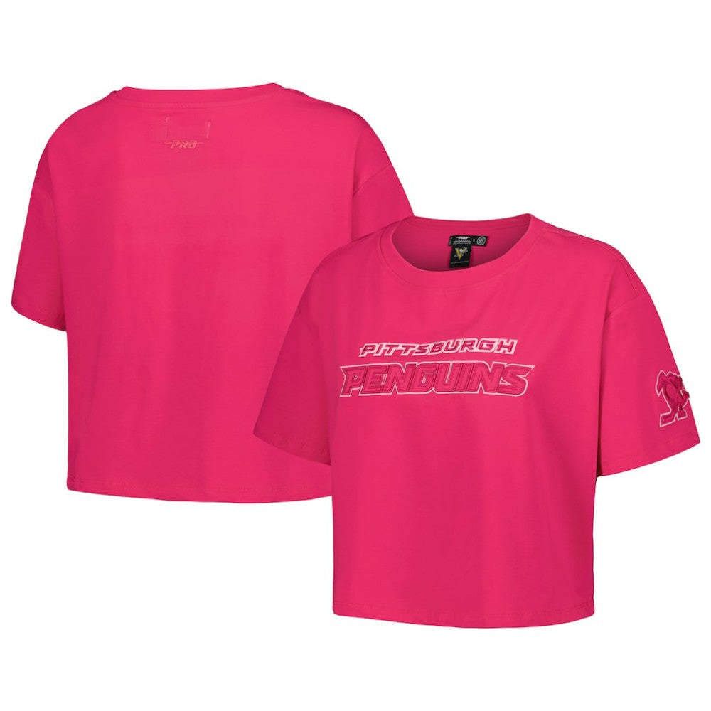 NHL This item will ship within 2 business days. Pittsburgh Penguins Pro Standard Women's Triple Pink Cropped Boxy T-Shirt