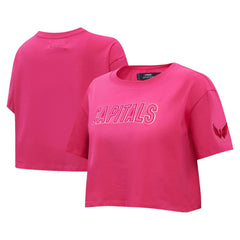 NHL This item will ship within 4 business days. Washington Capitals Pro Standard Women's Triple Pink Cropped Boxy T-Shirt