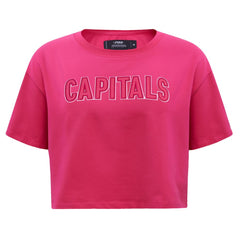 NHL This item will ship within 4 business days. Washington Capitals Pro Standard Women's Triple Pink Cropped Boxy T-Shirt