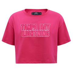 NHL Tampa Bay Lightning Pro Standard Women's Triple Pink Cropped Boxy T-Shirt