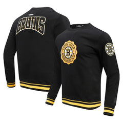 NHL Black Boston Bruins Pro Standard Crest Emblem Pullover Sweatshirt