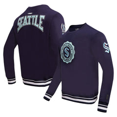 NHL Deep Sea Blue Seattle Kraken Pro Standard Crest Emblem Pullover Sweatshirt