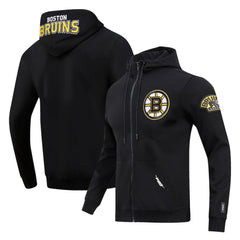 NHL Black Boston Bruins Pro Standard Classic Chenille Full-Zip Hoodie Jacket