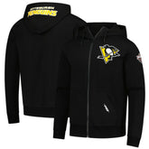 NHL Black Pittsburgh Penguins Pro Standard Classic Chenille Full-Zip Hoodie Jacket