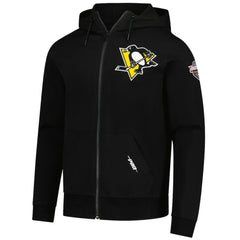 NHL Black Pittsburgh Penguins Pro Standard Classic Chenille Full-Zip Hoodie Jacket