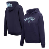 NHL Navy Seattle Kraken Pro Standard Women's Classic Chenille Pullover Hoodie