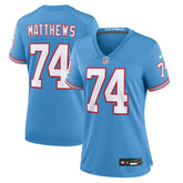 Bruce Matthews Women's Oilers Throwback Retired Player Game Jersey - Tennessee Titans