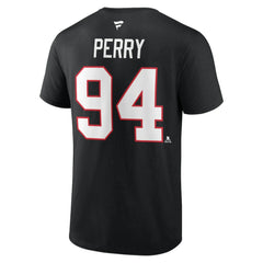 NHL Black Corey Perry Chicago Blackhawks Fanatics Authentic Stack Name & Number T-Shirt