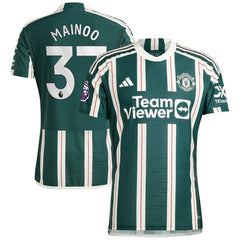 Kobbie Mainoo Manchester United 2023/24 Away Player Jersey - Adidas Green
