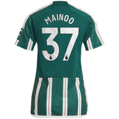 Kobbie Mainoo Manchester United Women's 2023/24 Away Replica Player Jersey - Adidas Green