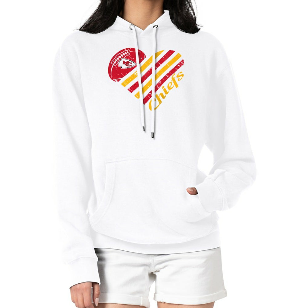 G-III 4Her by Carl Banks Women's Heart Graphic Fleece Pullover Hoodie - Kansas City Chiefs