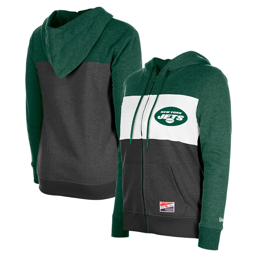 Women's Color-Block Full-Zip Hoodie - New York Jets