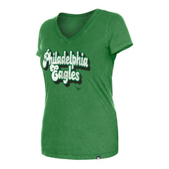 Women's Enzyme Wash Low V-Neck T-Shirt - Philadelphia Eagles
