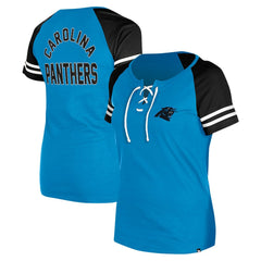 Women's Lace-Up Raglan T-Shirt - Carolina Panthers