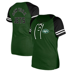 Women's Lace-Up Raglan T-Shirt - New York Jets