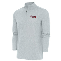 MLB Atlanta Braves Antigua Hunk Quarter-Zip Pullover Top