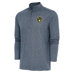 MLB Milwaukee Brewers Antigua Hunk Quarter-Zip Pullover Top