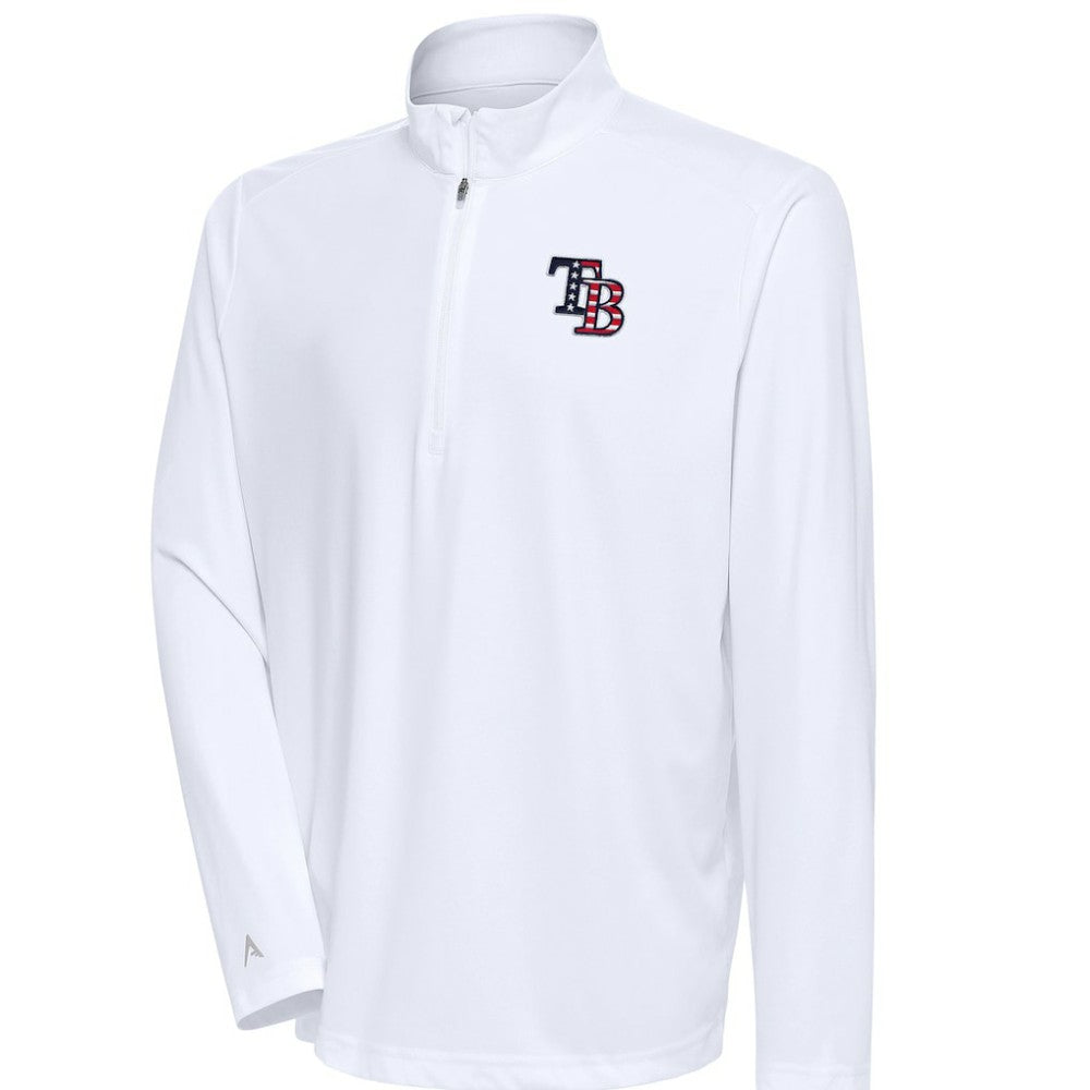 MLB Tampa Bay Rays Antigua Patriotic Tribute Quarter-Zip Pullover Top