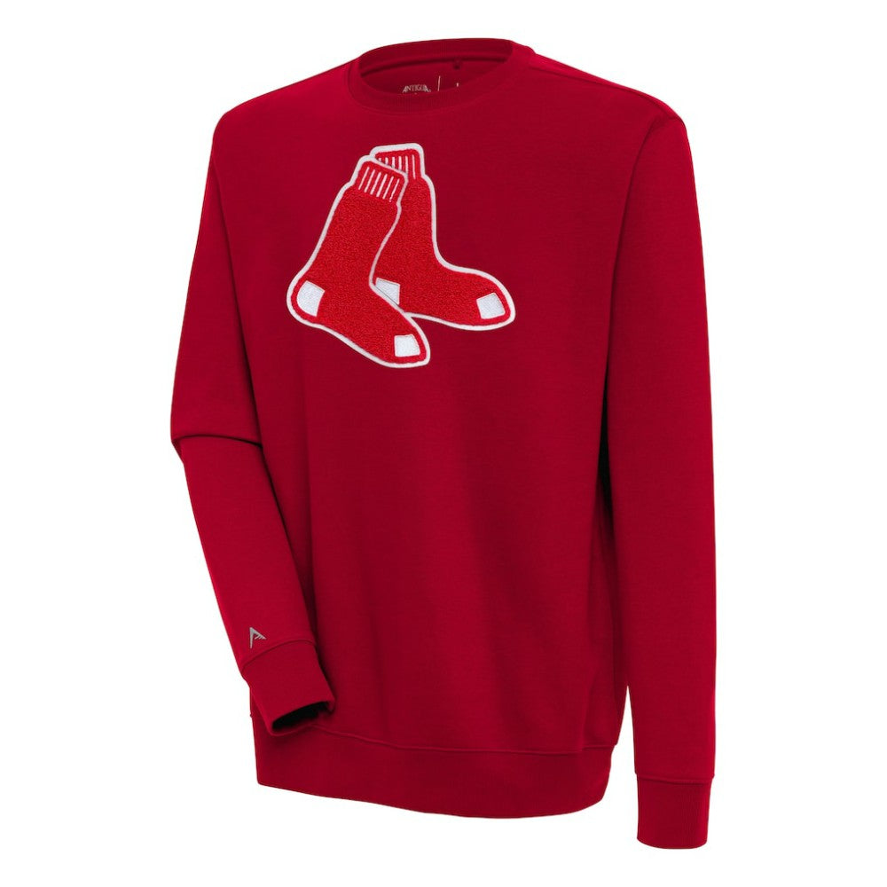 MLB Boston Red Sox Antigua Victory Crewneck Chenille Pullover Sweatshirt