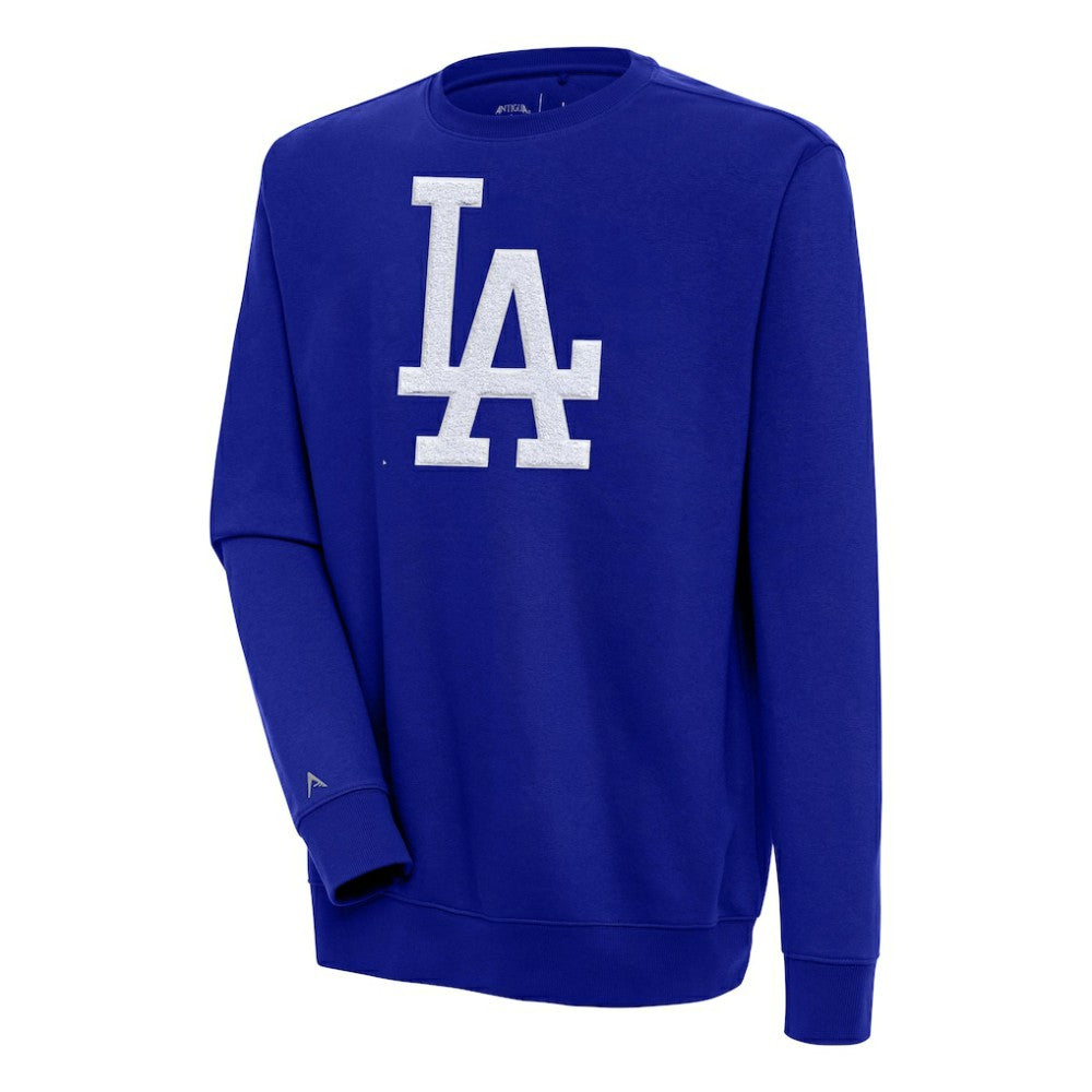 MLB Los Angeles Dodgers Antigua Victory Crewneck Chenille Pullover Sweatshirt