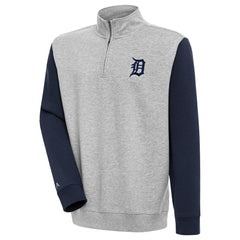 MLB Detroit Tigers Antigua Victory Colorblock Quarter-Zip Pullover Top