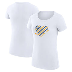 NHL White Buffalo Sabres G-III 4Her by Carl Banks Women's Super-Slim Fit Lightweight Heart T-Shirt