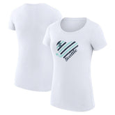 NHL White Seattle Kraken G-III 4Her by Carl Banks Women's Super-Slim Fit Lightweight Heart T-Shirt