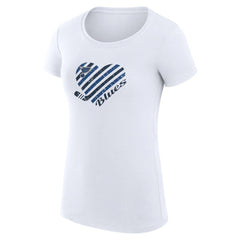 NHL White St. Louis Blues G-III 4Her by Carl Banks Women's Super-Slim Fit Lightweight Heart T-Shirt