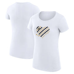 NHL White Vegas Golden Knights G-III 4Her by Carl Banks Women's Super-Slim Fit Lightweight Heart T-Shirt