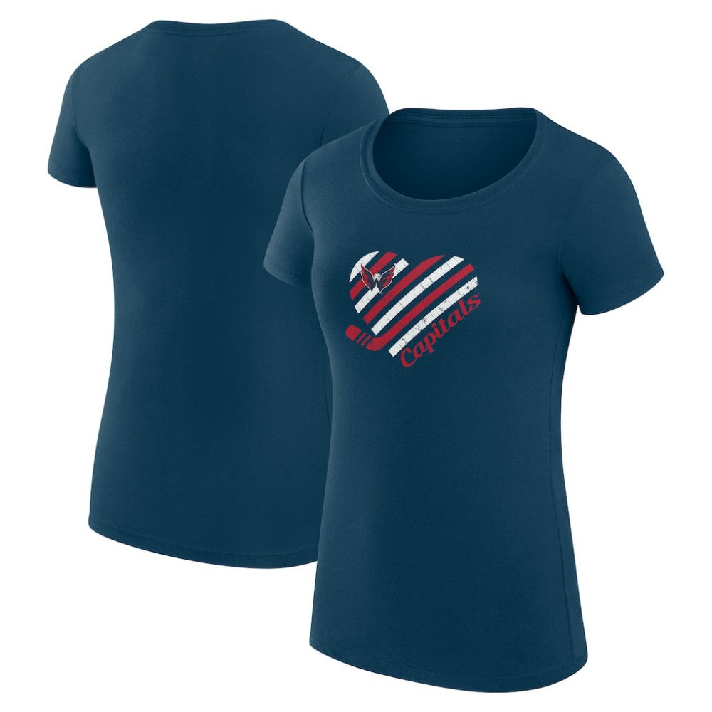 NHL Navy Washington Capitals G-III 4Her by Carl Banks Women's Super-Slim Fit Lightweight Heart T-Shirt