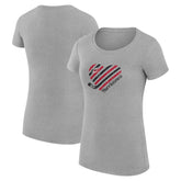 NHL Heather Gray Carolina Hurricanes G-III 4Her by Carl Banks Women's Super-Slim Fit Lightweight Heart T-Shirt