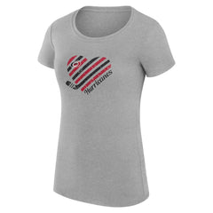 NHL Heather Gray Carolina Hurricanes G-III 4Her by Carl Banks Women's Super-Slim Fit Lightweight Heart T-Shirt