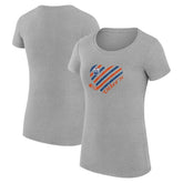 NHL Heather Gray Edmonton Oilers G-III 4Her by Carl Banks Women's Super-Slim Fit Lightweight Heart T-Shirt