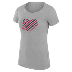 NHL Heather Gray Montreal Canadiens G-III 4Her by Carl Banks Women's Super-Slim Fit Lightweight Heart T-Shirt