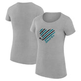 NHL Heather Gray San Jose Sharks G-III 4Her by Carl Banks Women's Super-Slim Fit Lightweight Heart T-Shirt