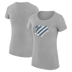 NHL Heather Gray Tampa Bay Lightning G-III 4Her by Carl Banks Women's Super-Slim Fit Lightweight Heart T-Shirt