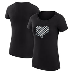 NHL Black Los Angeles Kings G-III 4Her by Carl Banks Women's Super-Slim Fit Lightweight Heart T-Shirt