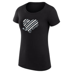 NHL Black Los Angeles Kings G-III 4Her by Carl Banks Women's Super-Slim Fit Lightweight Heart T-Shirt