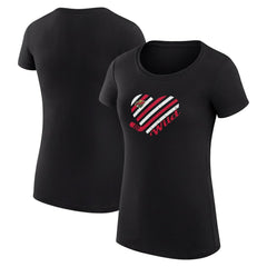 NHL Black Minnesota Wild G-III 4Her by Carl Banks Women's Super-Slim Fit Lightweight Heart T-Shirt