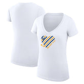 NHL White Buffalo Sabres G-III 4Her by Carl Banks Women's Super-Slim Fit Lightweight Heart V-Neck T-Shirt