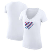 NHL White Colorado Avalanche G-III 4Her by Carl Banks Women's Super-Slim Fit Lightweight Heart V-Neck T-Shirt