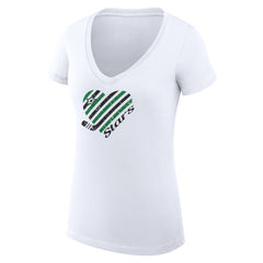 NHL White Dallas Stars G-III 4Her by Carl Banks Women's Super-Slim Fit Lightweight Heart V-Neck T-Shirt